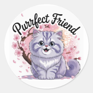 Cute Perfekt Friend Runt Klistermärke