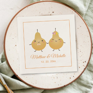 Cute Perfekt Pear Perfekt Pair Elegant bröllop Pappersservett