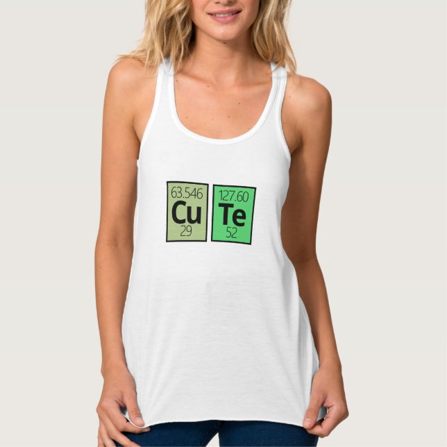 Cute Periodic Bord Inslag Symbols Linne Med Racerback (Framsida)