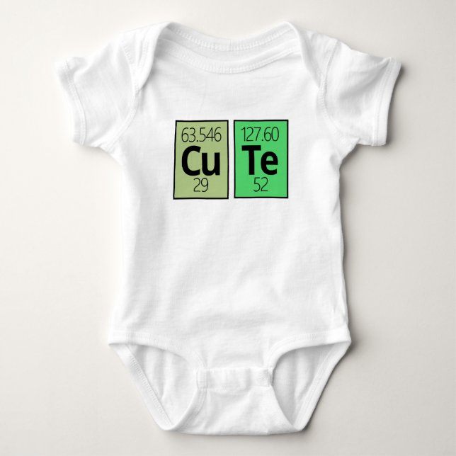 Cute Periodic Bord Inslag Symbols T Shirt (Framsida)