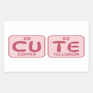 Cute Periodic Bord Rektangulärt Klistermärke