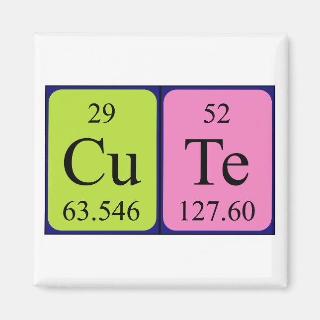 Cute Periodiska magnet bord namn (Framsidan)