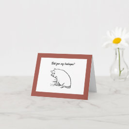 Cute Perky Gris Tecknad, Farm Animal Bläck Sketch Kort