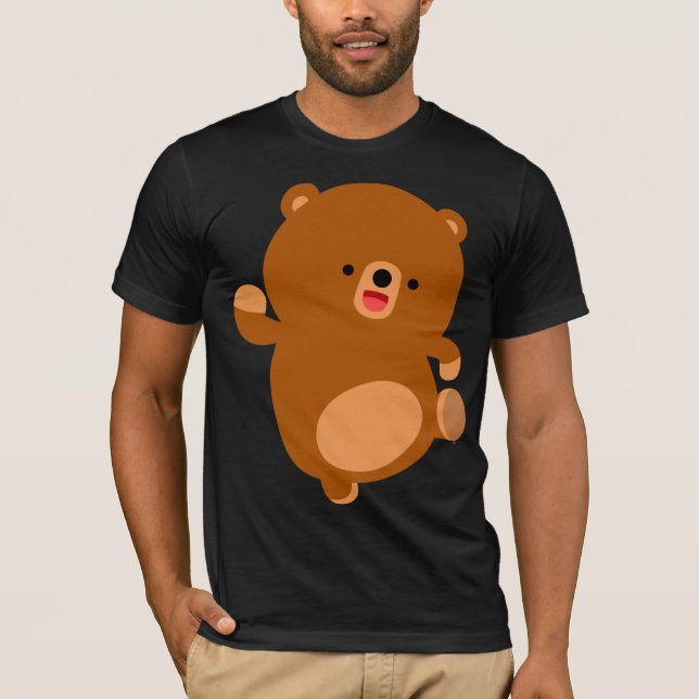 Cute Perky Tecknad Bear T-Shirt (Framsida)