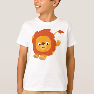 Cute Perky Tecknad Lejon Children T-Shirt
