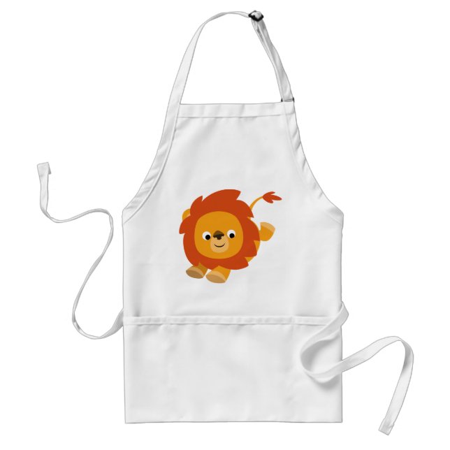 Cute Perky Tecknad Lejon Cooking Apron Förkläde (Framsidan)
