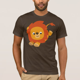 Cute Perky Tecknad Lejon T-Shirt