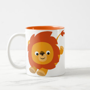 Cute Perky Tecknad Lejonare Mugg