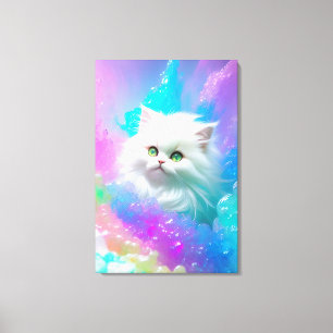 Cute Persian Kitten Girl's Wall Art Wrapped Canvas