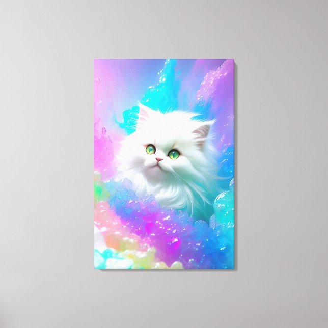 Cute Persian Kitten Girl's Wall Art Wrapped Canvas (Framsida)