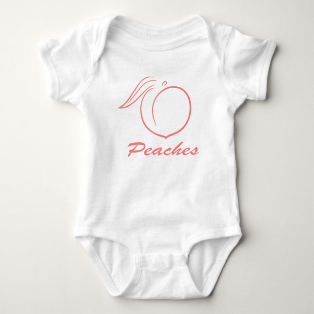 Cute, persikor Baby Bodykosten, en Biet T Shirt (Framsida)