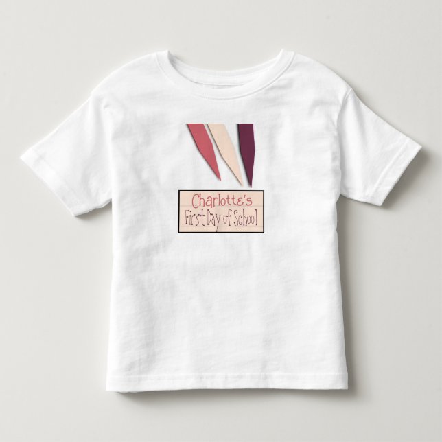 Cute personalizable, första skoldag t shirt (Framsida)