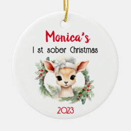 Cute Personalizable Namn & Sobrique Jul Julgransprydnad Keramik