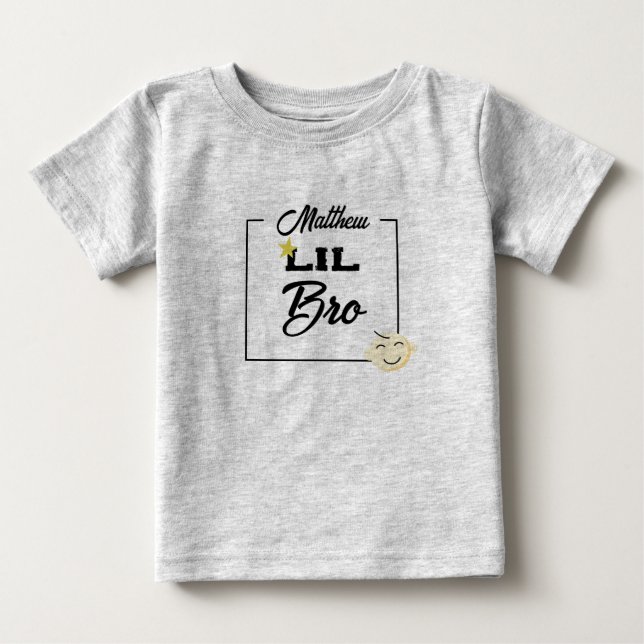 Cute Personalize Lil baby Bro T Shirt (Framsida)