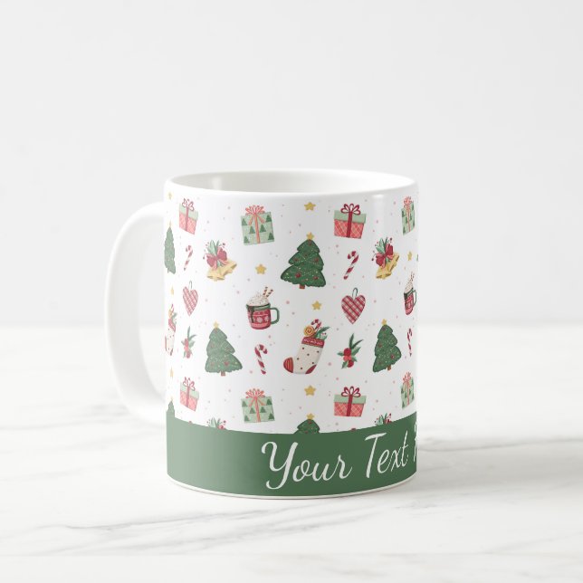 Cute Personalized Christmas Tree Mug Kaffemugg (Framsida vänster)