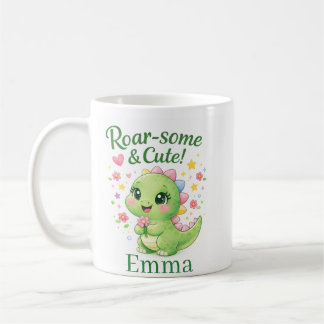 Cute Personalized Dinosaur Name Mug Kaffemugg