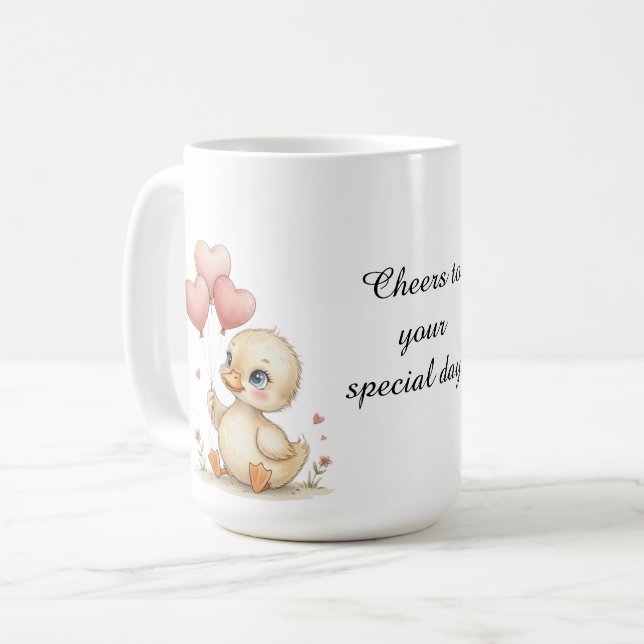 Cute Personalized Duckling Mug Kaffemugg (Framsida vänster)