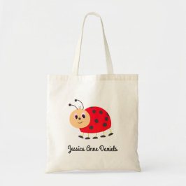 Cute personalized ladybug tote tygkasse
