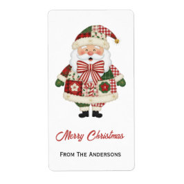 Cute Personalized Santa Christmas Holiday Fraktsedel
