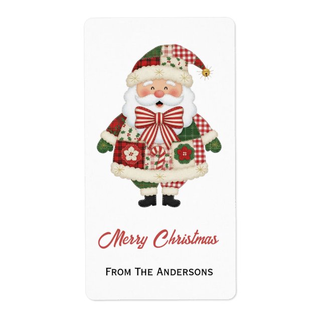 Cute Personalized Santa Christmas Holiday Fraktsedel (Framsidan)