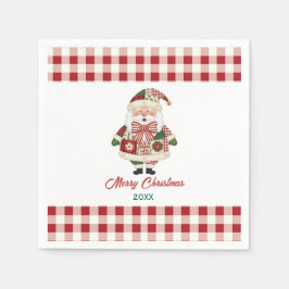 Cute Personalized Santa Christmas Holiday Pappersservett