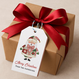 Cute Personalized Santa Christmas Holiday Presentetikett