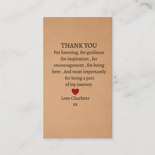 cute personalized thank you love  visitkort (Framsida)
