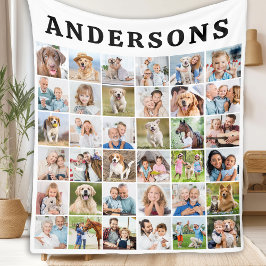 Cute Personlig 36 Photos Collage Birthday Gift Fleecefilt