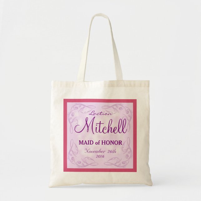Cute personlig abstrakt maid of honor bröllop tygkasse (Framsidan)