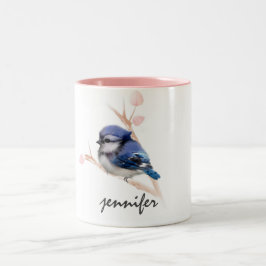 Cute Personlig Baby blue Jay Bird Mugg