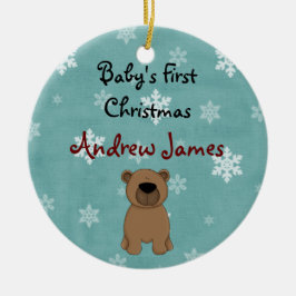 Cute Personlig Baby första julklappar Julgransprydnad Keramik