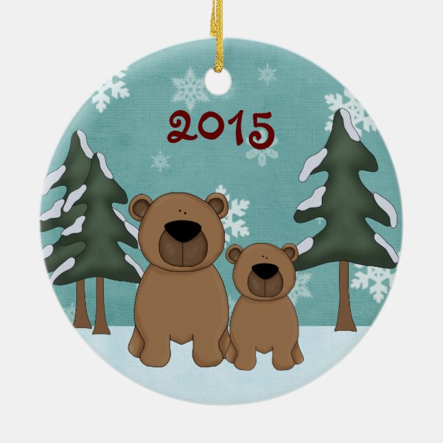 Cute Personlig Baby första julklappar Julgransprydnad Keramik (Baksidan)