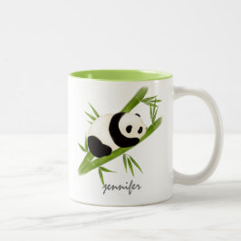Cute Personlig Bamboo Träd Panda Bear Mugg