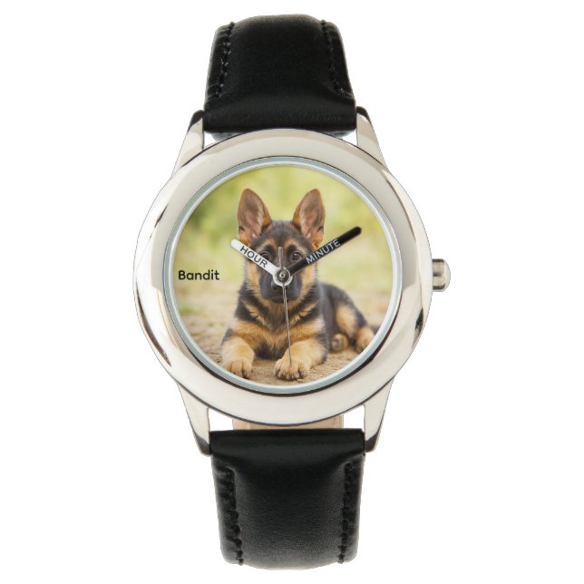 Cute Personlig Barn German Shepherd Armbandsur (Framsida)