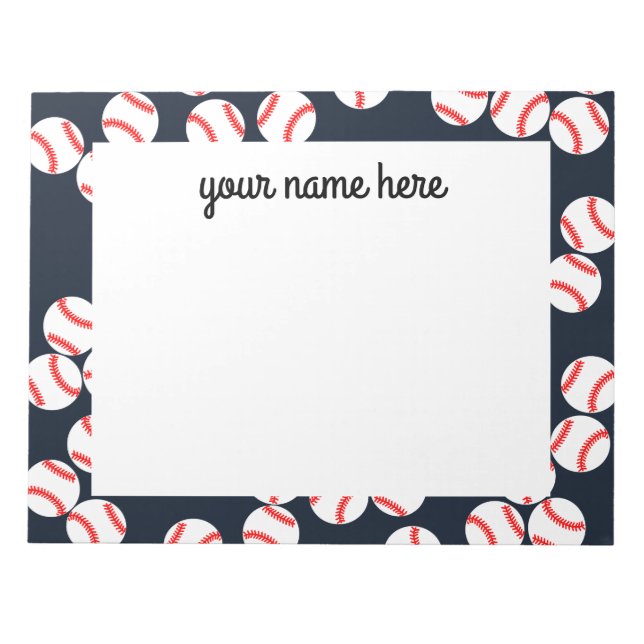 Cute Personlig Baseball Anteckningsblock (Framsida)