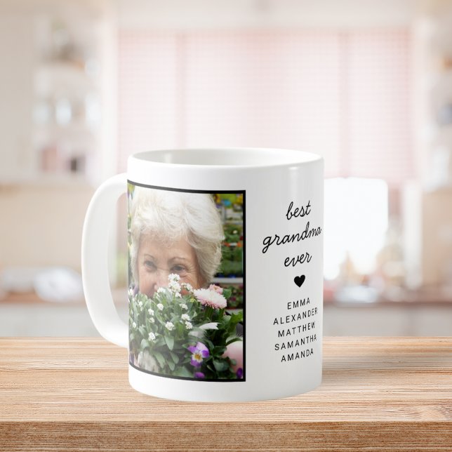 Cute Personlig Best Grandma Aldrig Photo Kaffemugg (Cute Personalized Best Grandma Ever Photo Coffee Mug)