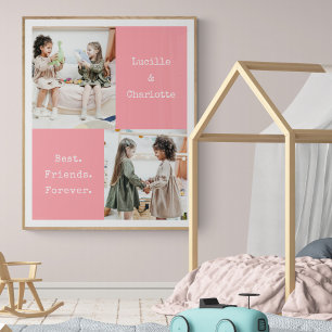Cute Personlig BFF 2 Photo Rosa Best Friend Poster