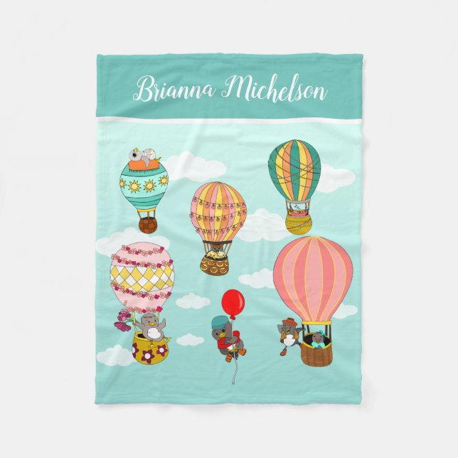 Cute Personlig Bird Illustration för barn Fleecefilt (Framsidan)