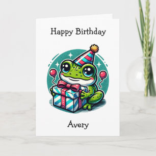 Cute Personlig Birday Card Färgsida Kort