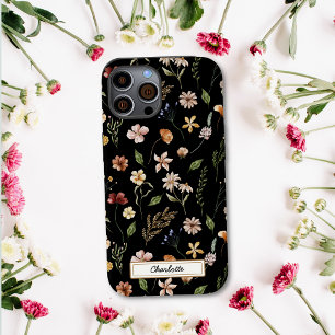 Cute Personlig Black Blommigt Wildblomma