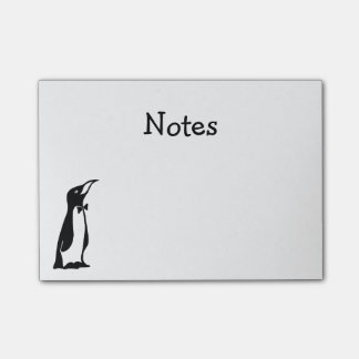 Cute Personlig Black White Penguin Post-it Block