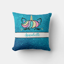 Cute Personlig Blommigt Unicorn Dekorativ kudde