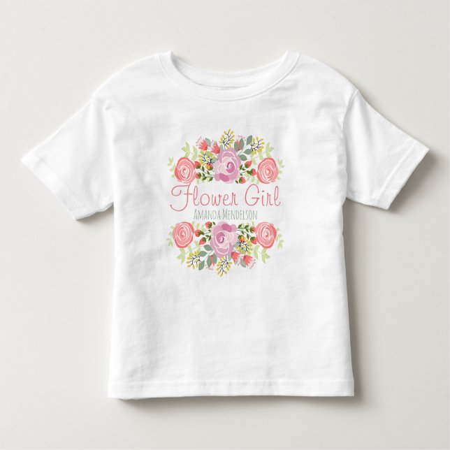 Cute personlig-blommor t-shirt (Framsida)