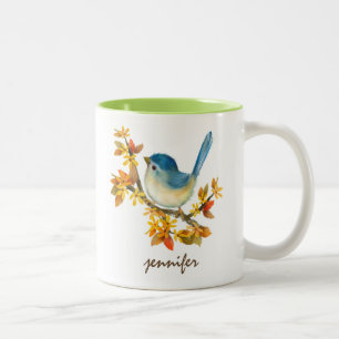 Cute Personlig Blue Bird Mugg