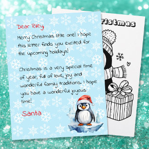 Cute Personlig Brev från Santa Coloring Page