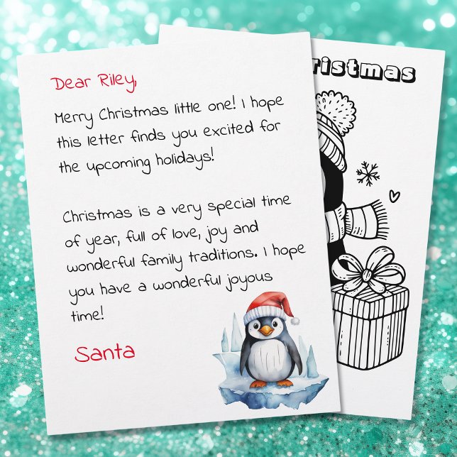 Cute Personlig Brev från Santa Coloring Page (Skapare uppladdad)