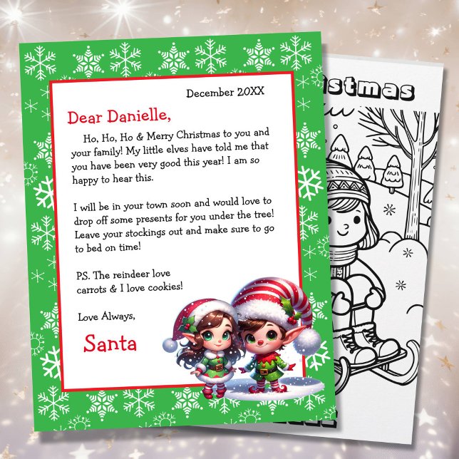 Cute Personlig Brev från Santa Coloring Page (Skapare uppladdad)