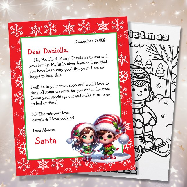 Cute Personlig Brev från Santa Coloring Page (Skapare uppladdad)