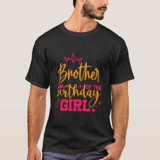 Cute Personlig Brother of the Birthday Girl Mat T Shirt