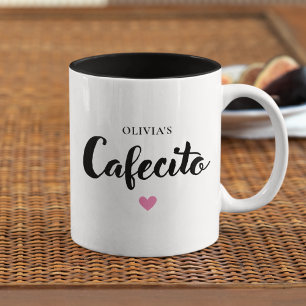 Cute Personlig Cafecito-skript Mugg